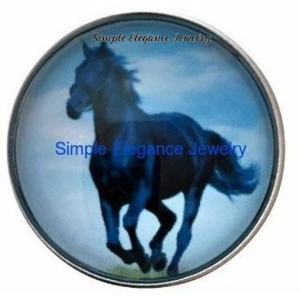 Black Stallion Horse Snap 20mm - Snap Jewelry