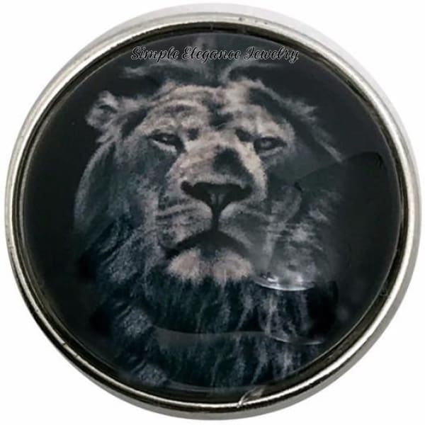 Black-White Lion Face Snap 20mm for Snap Jewelry - Snap Jewelry