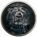 Black-White Lion Face Snap 20mm for Snap Jewelry - Snap Jewelry