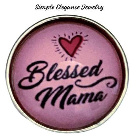 Blessed Mama Pink Snap Charm - Snap Jewelry