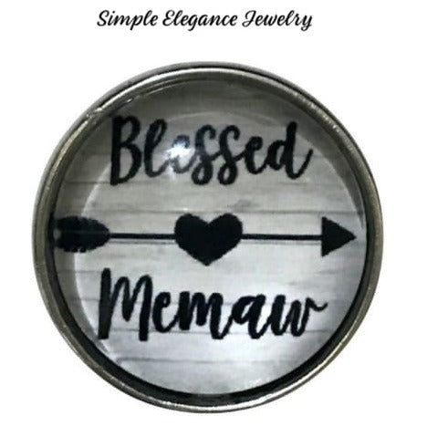 Blessed Memaw Snap Charm 20mm Snap - Snap Jewelry