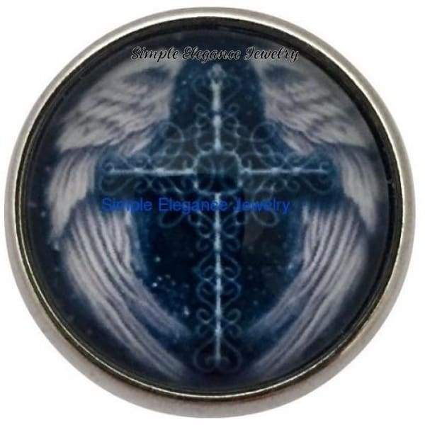 Blue Angel Wing Cross Snap 20mm for Snap Jewelry - Snap Jewelry