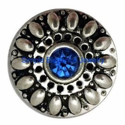 Blue Birthstone Rhinstone Snap (September-December Birthstone) 18mm - Snap Jewelry