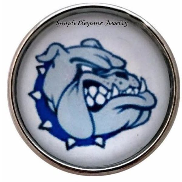 Blue Bull Dog Mascot Snap Charm 20mm for Snap Jewelry - Snap Jewelry