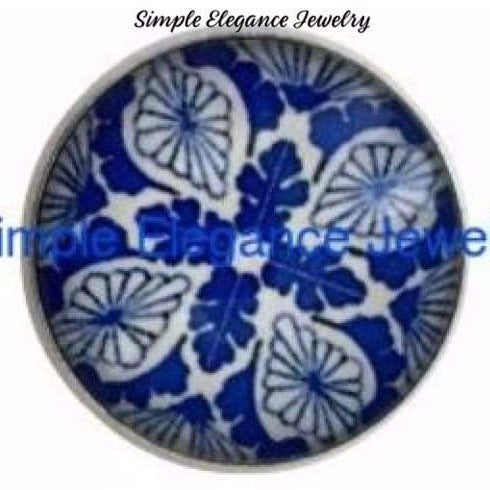 Blue Floral Snap 18mm for Snap Charm Jewelry - Snap Jewelry
