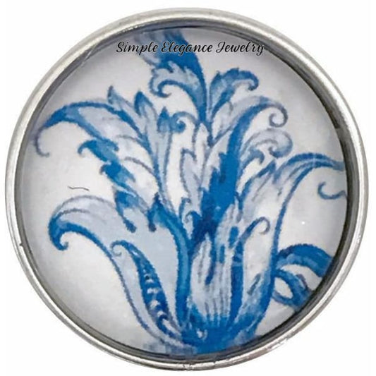 Blue Floral Snap Collection 20mm (5 Choices) for Snap Jewelry - 101 - Snap Jewelry