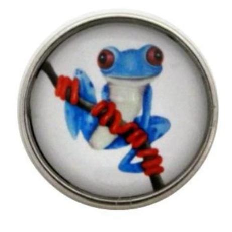 Blue Frog Snap Charm 20mm for Snap Jewelry - Snap Jewelry
