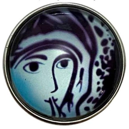 Blue Lady Snap Charm 20mm - Snap Jewelry