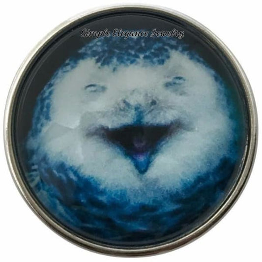 Blue Laughing Owl Snap 20mm for Snap Jewelry - Snap Jewelry