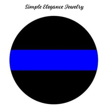 Blue Line Police Snap 20mm for Snap Charm Jewelry - Snap Jewelry