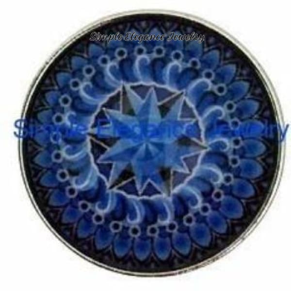 Blue Mandala Snap 20mm For Snap Charm Jewelry - Snap Jewelry
