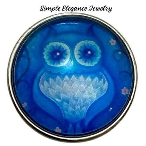 Blue Owl Snap Charm 20mm - Snap Jewelry