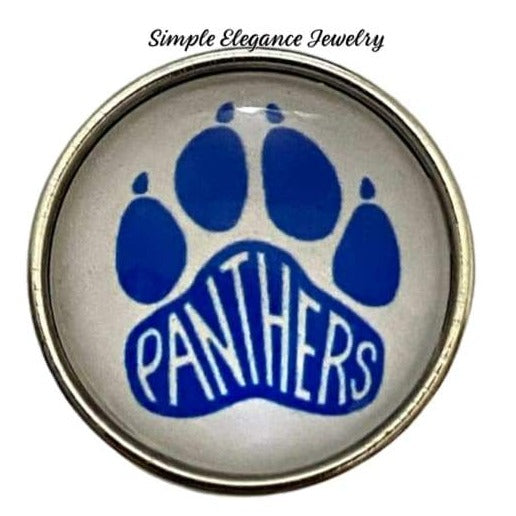 Blue Panther Paw Mascot Snap Charm 20mm - Snap Jewelry