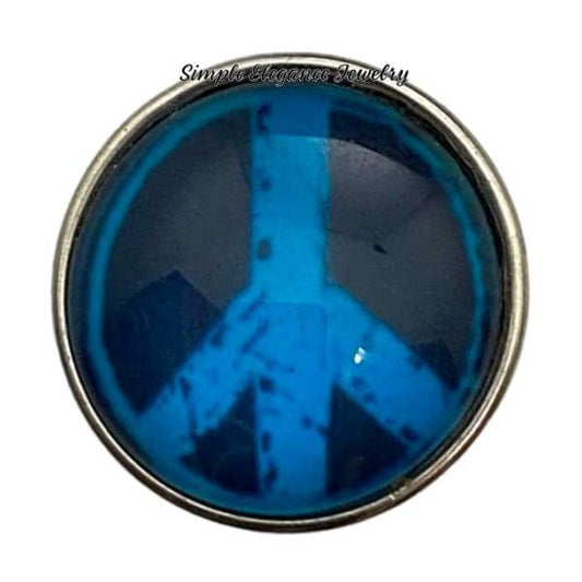 Turquoise Peace Sign Snap Charm - Snap Jewelry