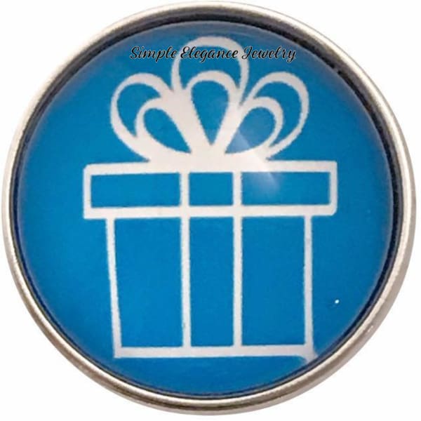 Blue Present Snap Charm 20mm for Snap Jewelry - Snap Jewelry