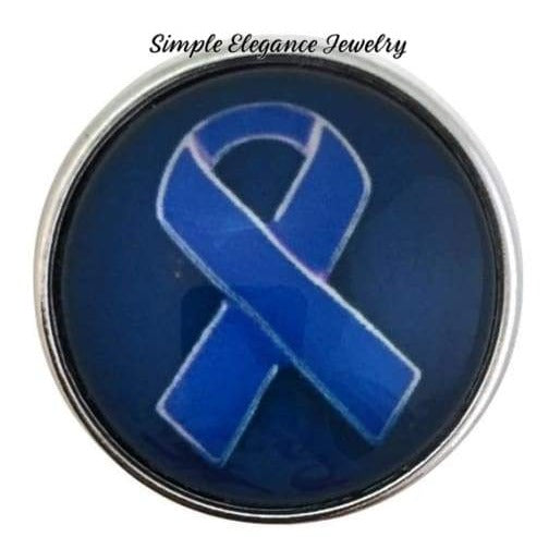 Blue Ribbon Snap Charm 20mm - Snap Jewelry