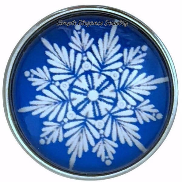 Blue Snowflake Collection Snap Charm 20mm (Choice of 12) - 101 - Snap Jewelry