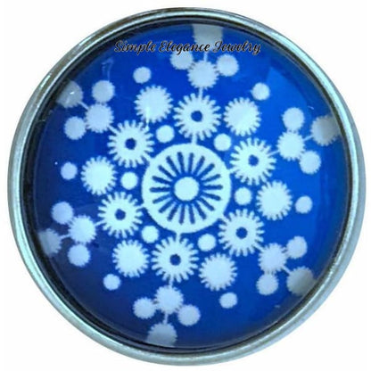 Blue Snowflake Collection Snap Charm 20mm (Choice of 12) - 102 - Snap Jewelry