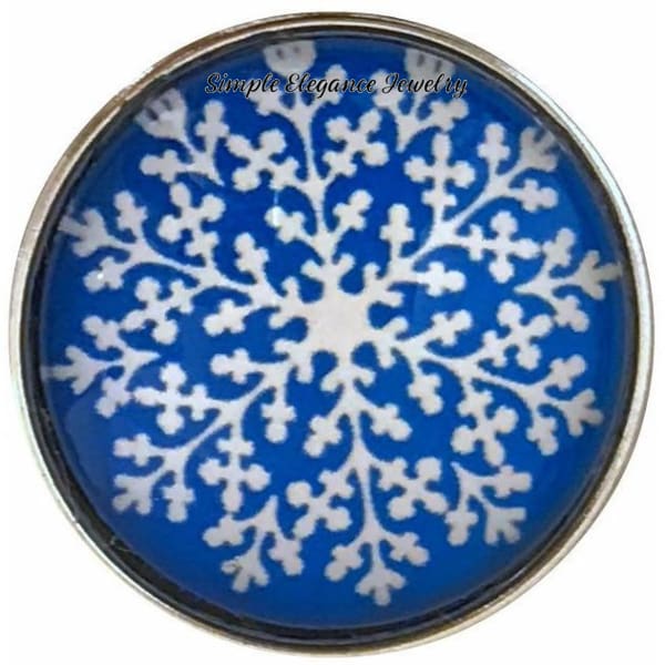 Blue Snowflake Collection Snap Charm 20mm (Choice of 12) - 103 - Snap Jewelry