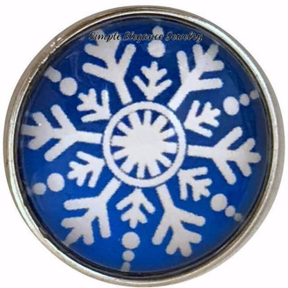 Blue Snowflake Collection Snap Charm 20mm (Choice of 12) - 104 - Snap Jewelry