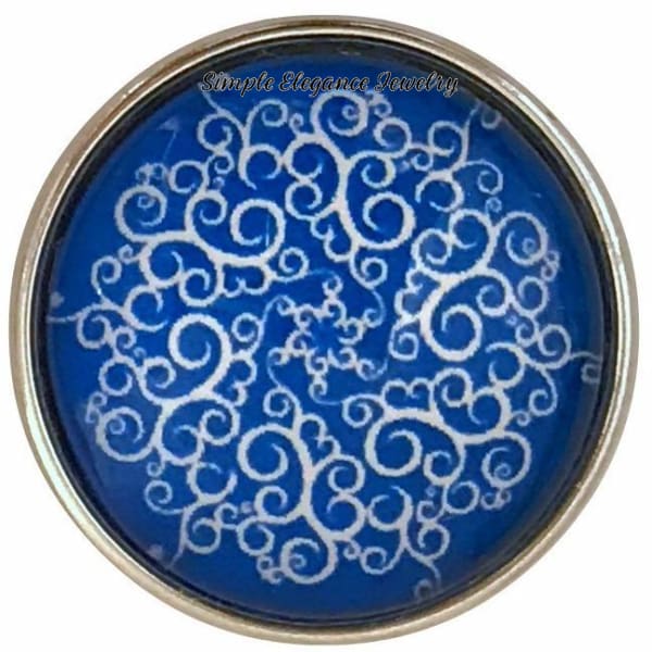 Blue Snowflake Collection Snap Charm 20mm (Choice of 12) - 105 - Snap Jewelry