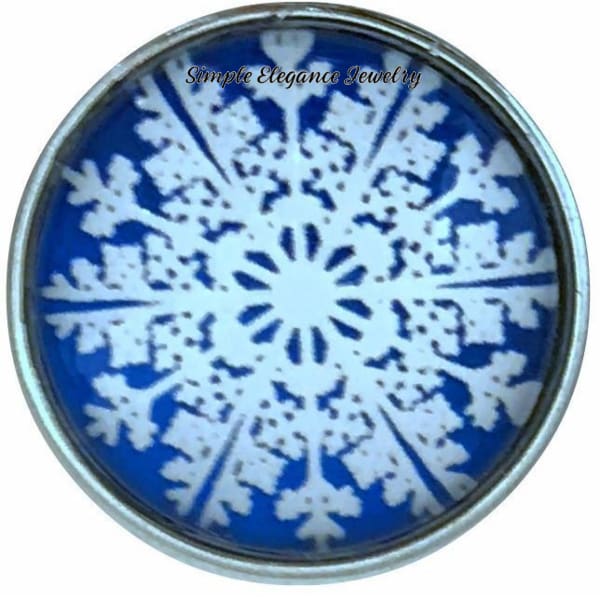 Blue Snowflake Collection Snap Charm 20mm (Choice of 12) - 106 - Snap Jewelry