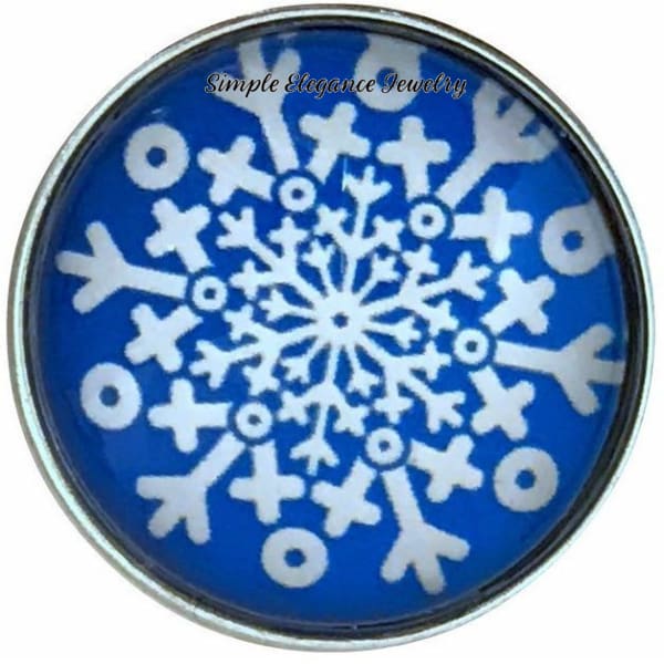 Blue Snowflake Collection Snap Charm 20mm (Choice of 12) - 108 - Snap Jewelry
