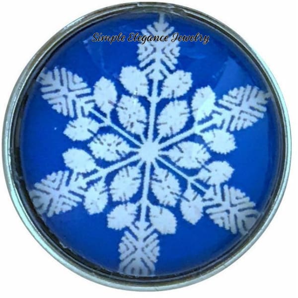 Blue Snowflake Collection Snap Charm 20mm (Choice of 12) - 109 - Snap Jewelry