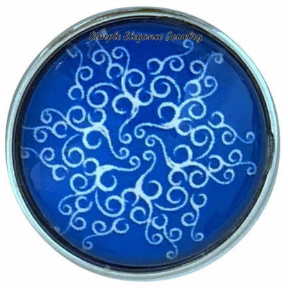 Blue Snowflake Collection Snap Charm 20mm (Choice of 12) - Snap Jewelry