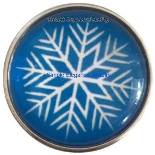 Blue Snowflake Snap 20mm for Snap Jewelry - Snap Jewelry