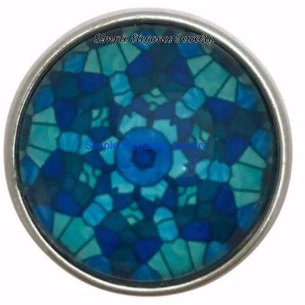 Blue Snowflake Snap Charm 20mm for Snap Jewelry - Snap Jewelry