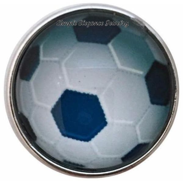 Blue-White Soccer Ball Snap 20mm for Snap Jewelry - Snap Jewelry