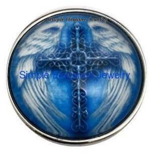 Blue Wing Cross 20 Snap for Snap Charm Jewelry - Snap Jewelry
