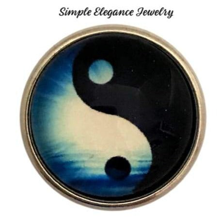 Blue Yin Yang Snap Charm 20mm - Snap Jewelry