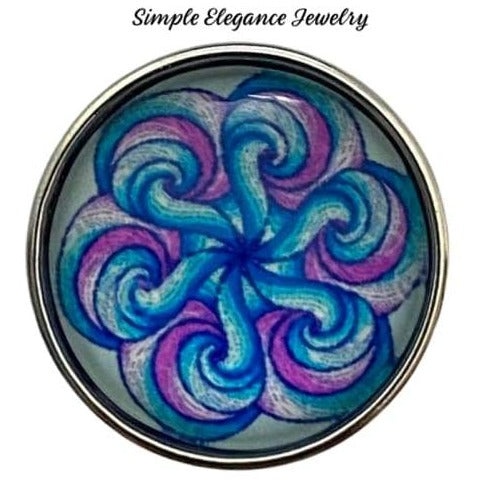 Blue/Purple Abstract Snap Charm 20mm - Snap Jewelry