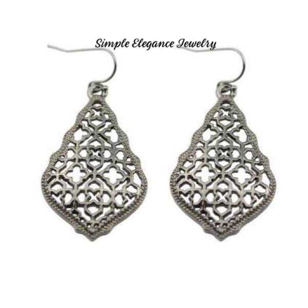 Bohemian Filigree Earrings - Pewter - Earrings