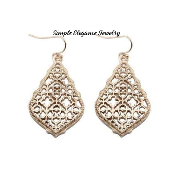 Bohemian Filigree Earrings - Rose Gold - Earrings