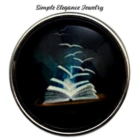 Books Snap Charm 20mm - Snap Jewelry