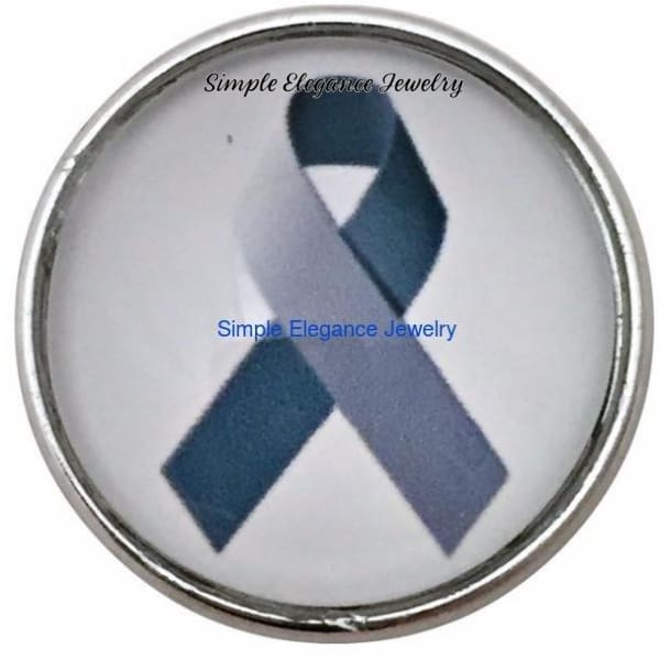 Brain Cancer Gray Ribbon Snap 20mm for Snap Charm Jewelry - Snap Jewelry