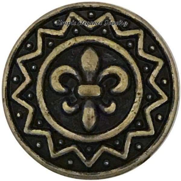 Brass Metal Fleur-de-lis Snap Charm 18mm - Snap Jewelry