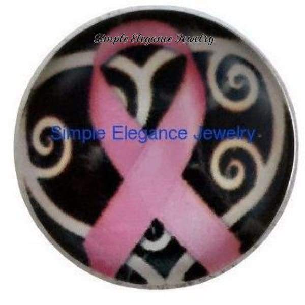 Breast Cancer Ribbon Snap 18mm - Snap Jewelry