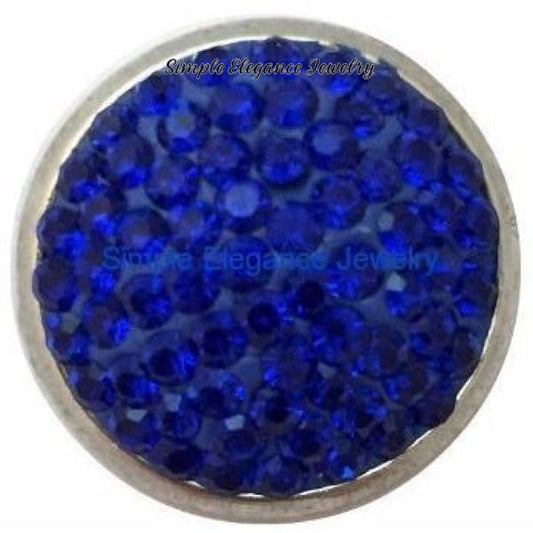 Bright Blue Bling Rhinestone Snap 20mm - Snap Jewelry