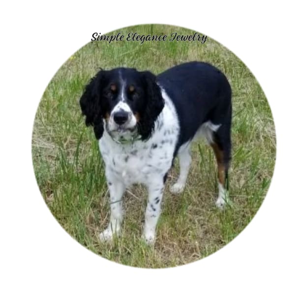 Brittney Spaniel Tri-Colored Dog Charm 20mm - Snap Jewelry