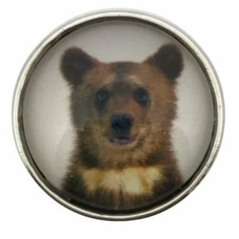 Brown Bear Snap Button 20mm - Snap Jewelry