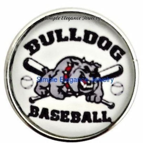 Bull Dog Baseball Snap Charm 20mm for Snap Charm Jewelry - Snap Jewelry