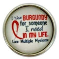 Burgundy Multiple Myeloma Ribbon Snap Charm 20mm - Snap Jewelry