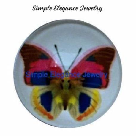 Butterfly Multi Colored Snap 20mm - Snap Jewelry