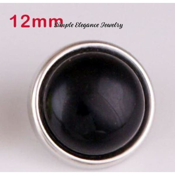 Candy Drop Snap Charm 12mm (Assorted Colors Available) - Black - Snap Jewelry