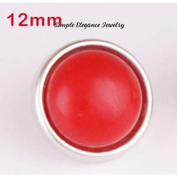 Candy Drop Snap Charm 12mm (Assorted Colors Available) - Red - Snap Jewelry