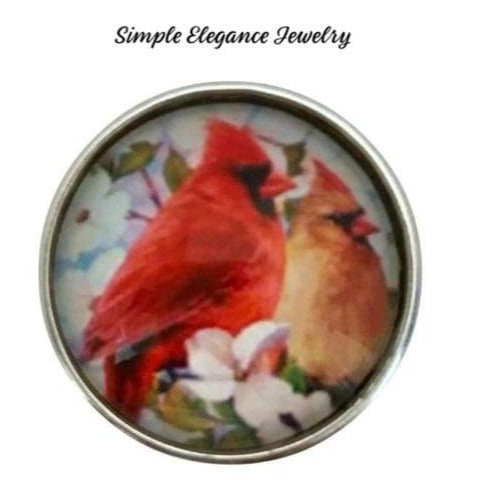 Cardinal Couple Snap 20mm or 12mm - 20mm Snap - Snap Jewelry